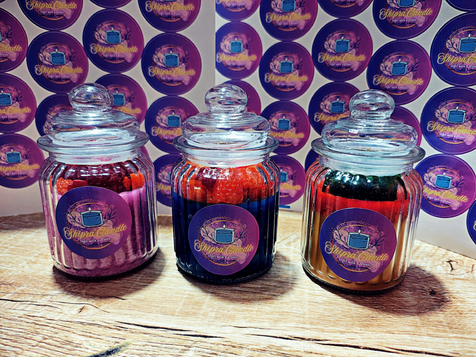Classic Lidded Trio 100 g scented jar candle by Shipra Candle